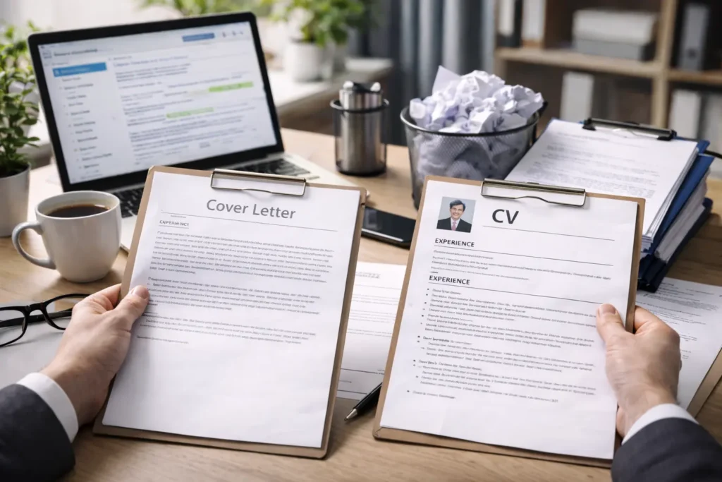 Hiring Manager comparing resume and cove letter